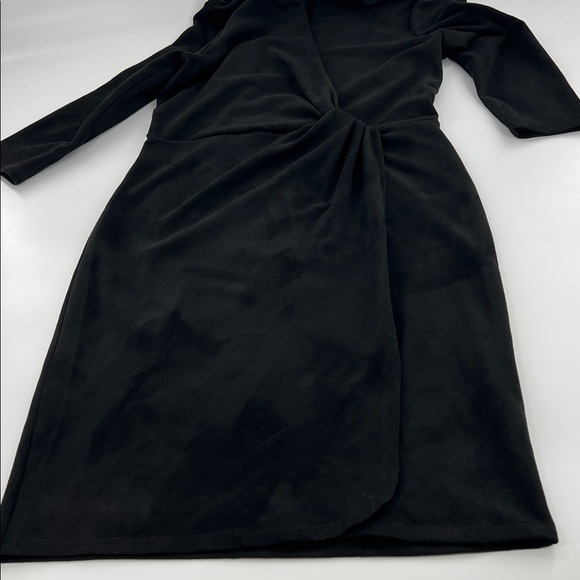 J. McLaughlin Solid Lillian Dress black faux suede mature‎ classic career medium - Picture 7 of 10